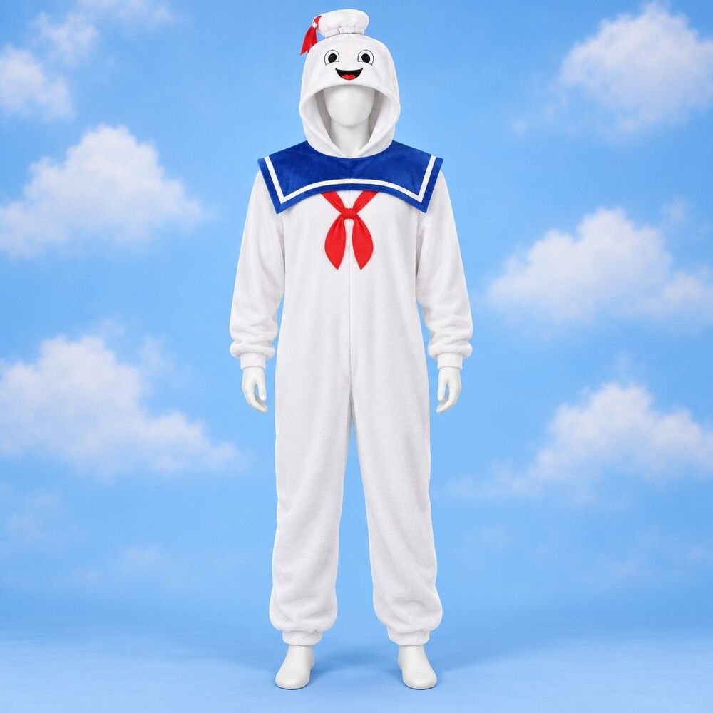 Spirit Ghostbusters Stay Puft Marshmallow Man Halloween Costume Adult S/M Plush
